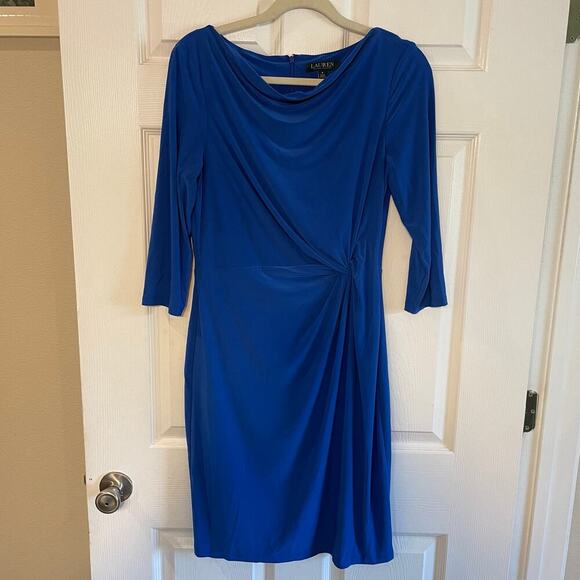 Lauren Ralph Lauren Twisted Knot Jersey Dress Sz 8 - Picture 1 of 14